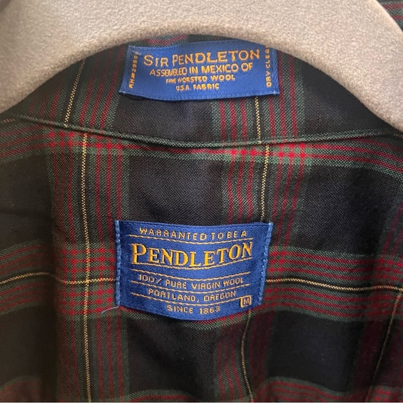 Sir Pendleton 100% Virgin Wool Long Sleeve Plaid Shirt, Medium - Picture 8 of 9